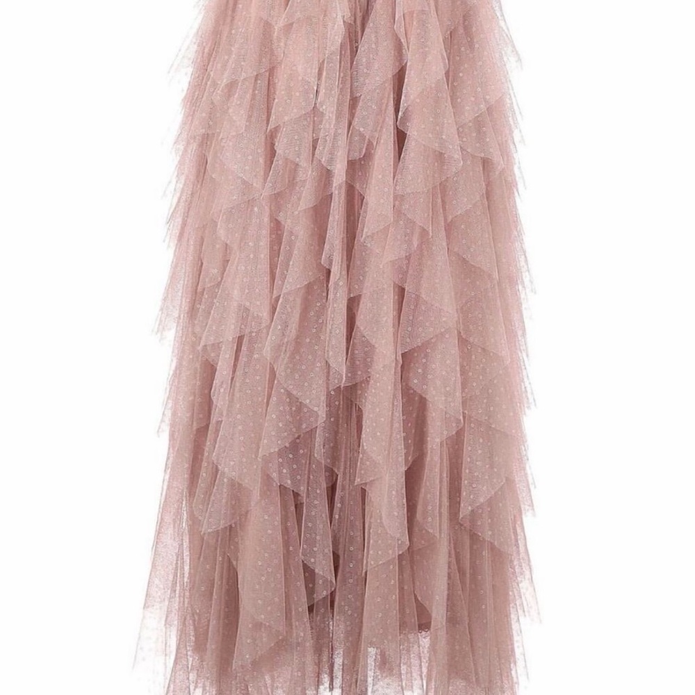 Anthropologie Pink Layered Maxi Skirt